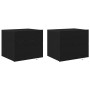 Mesas de Noche con Luces LED Montadas en la Pared 2 pcs Roble Negro de , Mesitas de noche - Ref: Foro24-863077, Precio: 126,3...