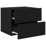 Mesas de Noche con Luces LED Montadas en la Pared 2 pcs Roble Negro de , Mesitas de noche - Ref: Foro24-863077, Precio: 126,3...