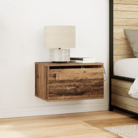 Cabinet de Noche con LED Montado en la Pared Madera Vieja 50x36x30 cm de , Mesitas de noche - Ref: Foro24-863078, Precio: 55,...
