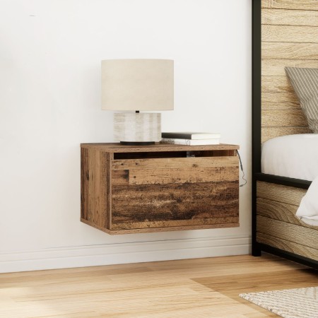 Cabinet de Noche con LED Montado en la Pared Madera Vieja 50x36x30 cm de , Mesitas de noche - Ref: Foro24-863078, Precio: 55,...