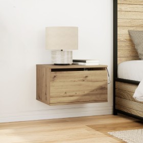 Cabinet de Noche con LED Montado en la Pared de Roble Artesanal 50x36x30 cm de , Mesitas de noche - Ref: Foro24-863080, Preci...