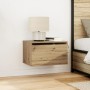 Cabinetes de Noche con Luces LED 2 pcs Montados en la Pared de Roble Artesanal de , Mesitas de noche - Ref: Foro24-863081, Pr...