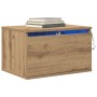 Cabinetes de Noche con Luces LED 2 pcs Montados en la Pared de Roble Artesanal de , Mesitas de noche - Ref: Foro24-863081, Pr...