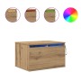 Cabinetes de Noche con Luces LED 2 pcs Montados en la Pared de Roble Artesanal de , Mesitas de noche - Ref: Foro24-863081, Pr...