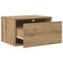 Cabinetes de Noche con Luces LED 2 pcs Montados en la Pared de Roble Artesanal de , Mesitas de noche - Ref: Foro24-863081, Pr...