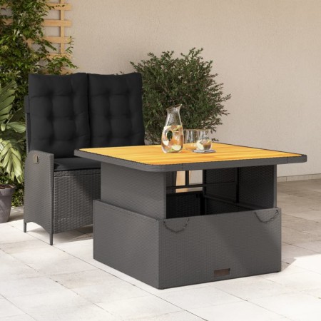 Set comedor de jardín 2 pzas con cojines ratán sintético negro en Conjuntos de jardín | Comprar online en Foru.es