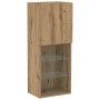 Aparador para TV con luces LED en roble artesanal 40,5x30x102 cm de , Muebles TV - Ref: Foro24-863088, Precio: 69,87 €, Descu...