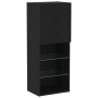 Gabinete de TV con luces LED Negro Roble 40,5x30x102 cm de , Muebles TV - Ref: Foro24-863089, Precio: 73,74 €, Descuento: -5%%