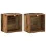 Estante Flotante 2 piezas Madera Vieja 40x28,5x40 cm Madera Elaborada de , Armarios y almacenamiento - Ref: Foro24-863091, Pr...