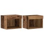Gabinetes de Pared con Luces LED 2 pcs Madera Vieja 40x30x30 cm de , Muebles TV - Ref: Foro24-863099, Precio: 54,50 €, Descue...