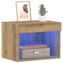 Gabinetes de Pared con Luces LED 2 pcs Roble Artesanal 40x30x30 cm de , Muebles TV - Ref: Foro24-863101, Precio: 54,50 €, Des...