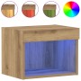 Gabinetes de Pared con Luces LED 2 pcs Roble Artesanal 40x30x30 cm de , Muebles TV - Ref: Foro24-863101, Precio: 54,50 €, Des...