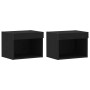 Gabinetes de pared con luces LED 2 pcs Roble Negro 40x30x30 cm de , Muebles TV - Ref: Foro24-863103, Precio: 57,80 €, Descuen...
