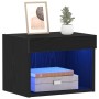 Gabinetes de pared con luces LED 2 pcs Roble Negro 40x30x30 cm de , Muebles TV - Ref: Foro24-863103, Precio: 57,80 €, Descuen...