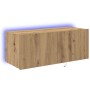 Mueble de TV  con luces LED Roble Artesanal 80x35x31 cm | Foro24.es | Tu tienda online para hogar, jardín y más Foro24.es
