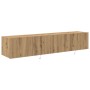 Armarios de pared para TV con luces LED 2 pcs Roble artesanal 80x35x31 cm de , Muebles TV - Ref: Foro24-863107, Precio: 116,9...