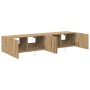 Armarios de pared para TV con luces LED 2 pcs Roble artesanal 80x35x31 cm de , Muebles TV - Ref: Foro24-863107, Precio: 116,9...