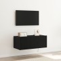 Gabinete de TV con luces LED Negro Roble 80x35x31 cm de , Muebles TV - Ref: Foro24-863108, Precio: 67,64 €, Descuento: %