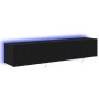 Gabinetes de pared para TV con luces LED 2 piezas Roble Negro 80x35x31 cm de , Muebles TV - Ref: Foro24-863109, Precio: 125,3...