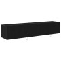 Gabinetes de pared para TV con luces LED 2 piezas Roble Negro 80x35x31 cm de , Muebles TV - Ref: Foro24-863109, Precio: 125,3...