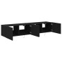 Gabinetes de pared para TV con luces LED 2 piezas Roble Negro 80x35x31 cm de , Muebles TV - Ref: Foro24-863109, Precio: 125,3...