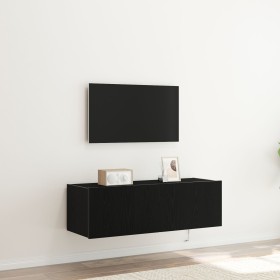 Cabinet de pared para TV con luces LED Negro Roble 100x35x31 cm de , Muebles TV - Ref: Foro24-863112, Precio: 83,83 €, Descue...