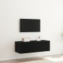 Cabinet de pared para TV con luces LED Negro Roble 100x35x31 cm de , Muebles TV - Ref: Foro24-863112, Precio: 83,83 €, Descue...