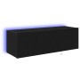 Cabinet de pared para TV con luces LED Negro Roble 100x35x31 cm de , Muebles TV - Ref: Foro24-863112, Precio: 83,83 €, Descue...