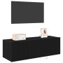 Cabinet de pared para TV con luces LED Negro Roble 100x35x31 cm de , Muebles TV - Ref: Foro24-863112, Precio: 83,83 €, Descue...