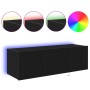 Cabinet de pared para TV con luces LED Negro Roble 100x35x31 cm de , Muebles TV - Ref: Foro24-863112, Precio: 83,83 €, Descue...