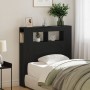 Cabecera de Almacenamiento con Luces LED Roble Negro 100x18,5x103,5 cm de , Cabeceros y pies de cama - Ref: Foro24-863113, Pr...