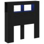 Cabecera de Almacenamiento con Luces LED Roble Negro 100x18,5x103,5 cm de , Cabeceros y pies de cama - Ref: Foro24-863113, Pr...
