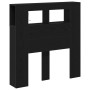 Cabecera de Almacenamiento con Luces LED Roble Negro 100x18,5x103,5 cm de , Cabeceros y pies de cama - Ref: Foro24-863113, Pr...
