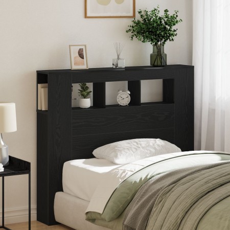 Cabecero de Almacenamiento  con Luces LED Roble Negro 120x18,5x103,5 cm | Foro24.es | Tu tienda online para hogar, jardín y más Foro24.es