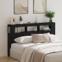 Cabezal de Almacenamiento con Luces LED Roble Negro 180x18,5x103,5 cm de , Cabeceros y pies de cama - Ref: Foro24-863115, Pre...