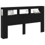 Cabezal de Almacenamiento con Luces LED Roble Negro 180x18,5x103,5 cm de , Cabeceros y pies de cama - Ref: Foro24-863115, Pre...