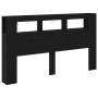 Cabezal de Almacenamiento con Luces LED Roble Negro 180x18,5x103,5 cm de , Cabeceros y pies de cama - Ref: Foro24-863115, Pre...