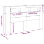 Cabezal de Almacenamiento con Luces LED Roble Negro 180x18,5x103,5 cm de , Cabeceros y pies de cama - Ref: Foro24-863115, Pre...