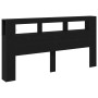 Cabecero de Almacenamiento con Luces LED Roble Negro 200x18,5x103,5 cm de , Cabeceros y pies de cama - Ref: Foro24-863116, Pr...