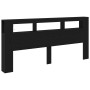Cabecero de Almacenamiento  con Luces LED Madera Negra 220x18,5x103,5 cm | Foro24.es | Tu tienda online para hogar, jardín y más Foro24.es
