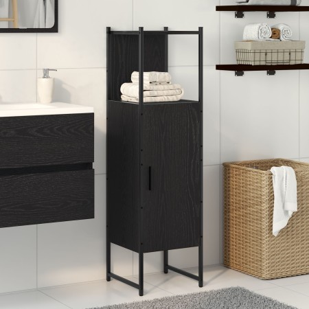 Armario de baño Negro Roble 33x33x120,5 cm Madera elaborada de , Tocadores de baño - Ref: Foro24-863122, Precio: 61,44 €, Des...