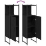 Armario de baño Negro Roble 33x33x120,5 cm Madera elaborada de , Tocadores de baño - Ref: Foro24-863122, Precio: 61,44 €, Des...