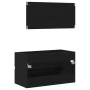 Conjunto de muebles de baño de 2 piezas en roble negro de madera compuesta de , Muebles de baño - Ref: Foro24-863137, Precio:...