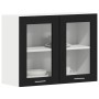 Gabinete de vidrio colgante negro de 80x31x60 cm hecho de madera elaborada de , Armarios de cocina - Ref: Foro24-863147, Prec...