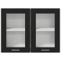 Gabinete de vidrio colgante negro de 80x31x60 cm hecho de madera elaborada de , Armarios de cocina - Ref: Foro24-863147, Prec...