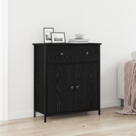 Aparador Negro de Roble 70x30x80 cm de Madera Ingenierizada y Acero de , Aparadores - Ref: Foro24-863159, Precio: 92,47 €, De...