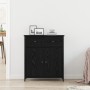 Aparador Negro de Roble 70x30x80 cm de Madera Ingenierizada y Acero de , Aparadores - Ref: Foro24-863159, Precio: 92,47 €, De...