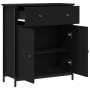 Aparador Negro de Roble 70x30x80 cm de Madera Ingenierizada y Acero de , Aparadores - Ref: Foro24-863159, Precio: 92,47 €, De...