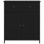 Aparador Negro de Roble 70x30x80 cm de Madera Ingenierizada y Acero de , Aparadores - Ref: Foro24-863159, Precio: 92,47 €, De...