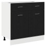 Armario con Cajón en Roble Negro, 80x46x81.5 cm, Hecho de Madera Elaborada | Foro24.es | Tu tienda online para hogar, jardín y más Foro24.es